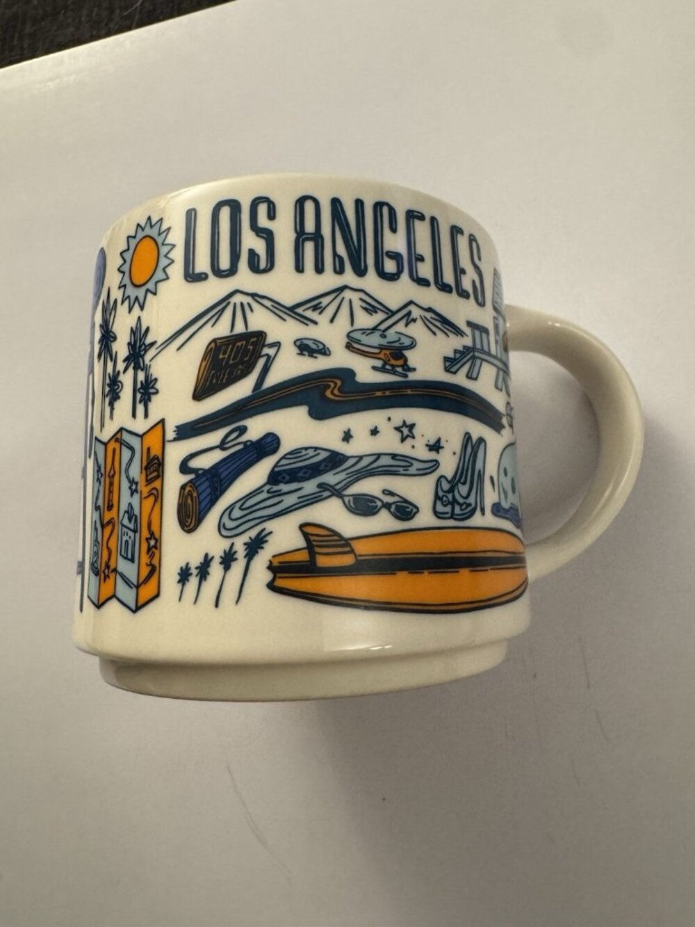 Starbucks Been There Series Los Angeles Mug White Blue Orange D12